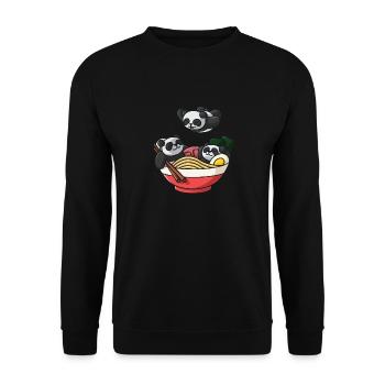 Ramen Soup Nudelbox Funny Ramen Bowl Panda Pool - Unisex Pullover - Schwarz - Vorne - Alina (178cm) & Michal (187cm)