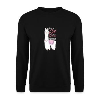 Alpaca Girl Lama Alpaca Squad Team - Sweat-shirt Unisexe - noir - Devant - Alina (178cm) & Michal (187cm)