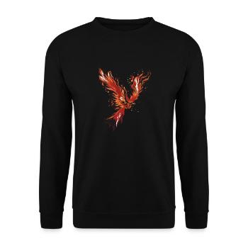Burning Phoenix - Unisex Sweatshirt - black - Front - Alina (178cm) & Michal (187cm)
