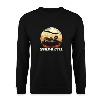 Spaghetti Retro Vintage - Unisex Sweatshirt - black - Front - Alina (178cm) & Michal (187cm)