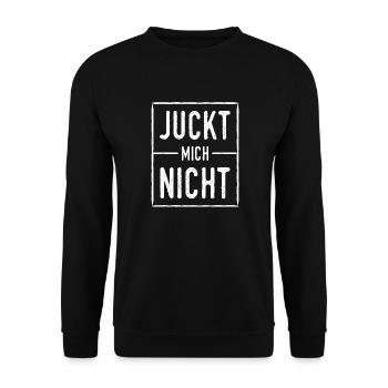 Juckt Mich Nicht Desinteresse Langweilig Geschenk - Unisex Pullover - Schwarz - Vorne - Alina (178cm) & Michal (187cm)