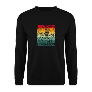 Fight For The Things You Care About RBG Ruth Bader - Sweat-shirt Unisexe - noir - Devant - Alina (178cm) & Michal (187cm)