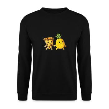 Pizza Hawaï Pizza Ananas Manger Pizza & Ananas - Sweat-shirt Unisexe - noir - Devant - Alina (178cm) & Michal (187cm)
