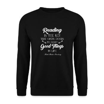 Lesen ist der Schlüssel | RBG - Unisex Pullover - Schwarz - Vorne - Alina (178cm) & Michal (187cm)