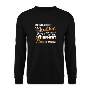 Plan de retraite religieuse chrétienne - Sweat-shirt Unisexe - noir - Devant - Alina (178cm) & Michal (187cm)