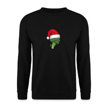 Brokkoli Vegan Vegetarier Weihnachtsmütze Geschenk - Unisex Pullover - Schwarz - Vorne - Alina (178cm) & Michal (187cm)