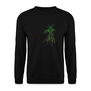 PCB circuit boards layout CPU heart computer admin nerd - Unisex Sweatshirt - black - Front - Alina (178cm) & Michal (187cm)