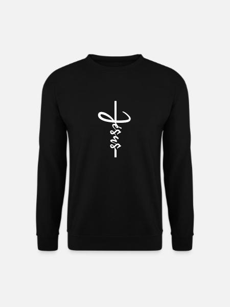 Jesus Christus Geschenk Christen Kreuz - Unisex Pullover - Schwarz