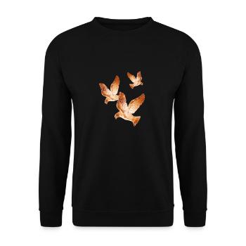 Shining Golden Doves of Peace - Unisex Sweatshirt - black - Front - Alina (178cm) & Michal (187cm)