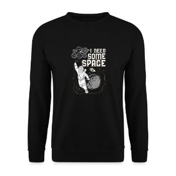 J'ai besoin d'un peu d'espace impression cadeau astronaute aérospatiale - Sweat-shirt Unisexe - noir - Devant - Alina (178cm) & Michal (187cm)