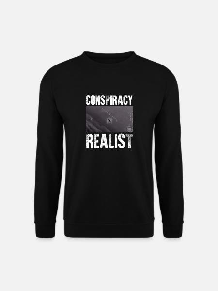 Conspiracy Realist Spaceship UFO Alien Theories Fu - Unisex Sweatshirt - black