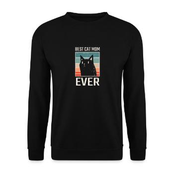 Best Cat Mom - Unisex Sweatshirt - black - Front - Alina (178cm) & Michal (187cm)