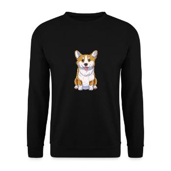 Funny Corgi Dog Welsh Corgi Gift Dogs - Unisex Sweatshirt - black - Front - Alina (178cm) & Michal (187cm)