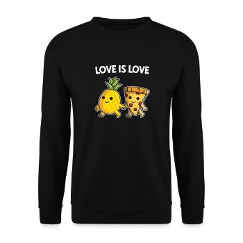 Pizza Hawaii manger une pizza à l'ananas - Sweat-shirt Unisexe - noir - Devant - Alina (178cm) & Michal (187cm)