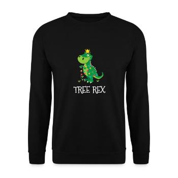 Funny Tree Rex Noël T-Rex Dinosaur Xm - Sweat-shirt Unisexe - noir - Devant - Alina (178cm) & Michal (187cm)