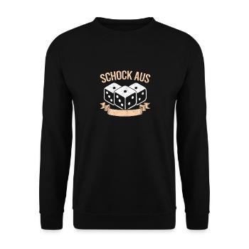 Schocken Trinkspiel Geschenk Würfelspiel Bier - Unisex Pullover - Schwarz - Vorne - Alina (178cm) & Michal (187cm)