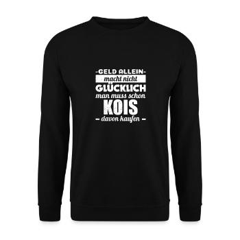 lustige Koi Kois Koi tus Karpfen Geschenkidee - Unisex Pullover - Schwarz - Vorne - Alina (178cm) & Michal (187cm)