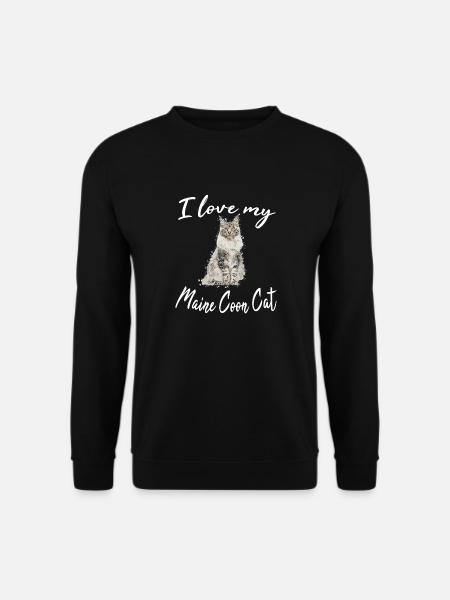 Maine Coon Katze kitten Mainecoon Katzenmotiv - Unisex Pullover - Schwarz