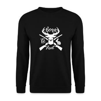 Born To Hunt Hunting gift - Unisex Pullover - Schwarz - Vorne - Alina (178cm) & Michal (187cm)