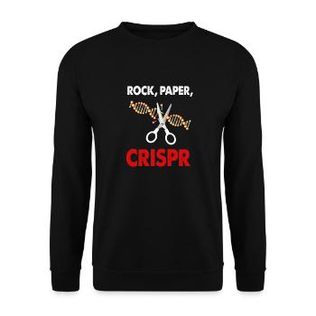 Rock Paper Crispr DNA Lebensbiologie Haupt Spaß Geschenk - Unisex Pullover - Schwarz - Vorne - Alina (178cm) & Michal (187cm)