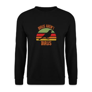 Vögel sind keine Vögel Vogelbeobachtung Verschwörungstheorie - Unisex Pullover - Schwarz - Vorne - Alina (178cm) & Michal (187cm)