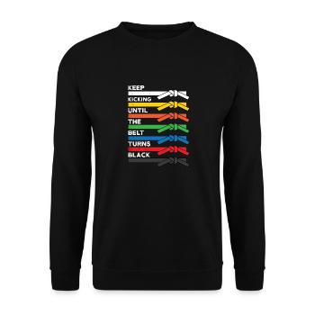 Chemise de rang de ceinture de taekwondo cool - cadeau d'arts martiaux - Sweat-shirt Unisexe - noir - Devant - Alina (178cm) & Michal (187cm)