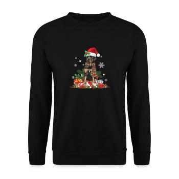 Rottweiler Noël - Sweat-shirt Unisexe - noir - Devant - Alina (178cm) & Michal (187cm)