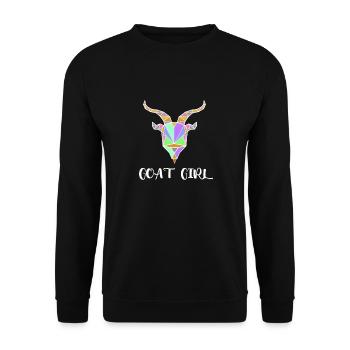 Goat Girl I Love Goats Gift Idea Goat Lover - Unisex Sweatshirt - black - Front - Alina (178cm) & Michal (187cm)