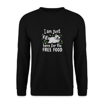 RACCOON: Free Food - Unisex Pullover - Schwarz - Vorne - Alina (178cm) & Michal (187cm)