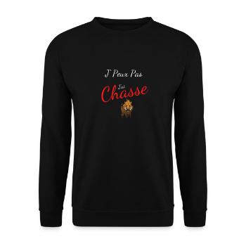 je peux pas j ai Chasse humour - Sweat-shirt Unisexe - noir - Devant - Alina (178cm) & Michal (187cm)