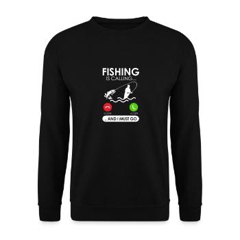 La pêche appelle et je dois y aller - Pêche en plein air - Sweat-shirt Unisexe - noir - Devant - Alina (178cm) & Michal (187cm)