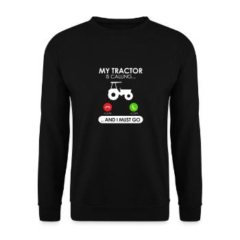 Mon tracteur appelle et je dois y aller - Tractor Love - Sweat-shirt Unisexe - noir - Devant - Alina (178cm) & Michal (187cm)