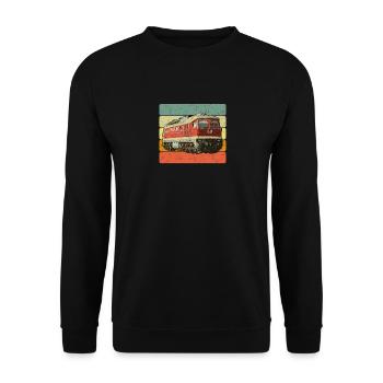 Diesellok BR132 Ludmilla - Unisex Pullover - Schwarz - Vorne - Alina (178cm) & Michal (187cm)