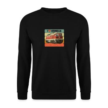 Diesellok BR132 Ludmilla - Unisex Pullover - Schwarz - Vorne - Alina (178cm) & Michal (187cm)