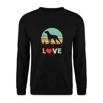 Retro Liebe Deutsch Kurzhaar Zeiger Hund Shirt - - Unisex Pullover - Schwarz - Vorne - Alina (178cm) & Michal (187cm)