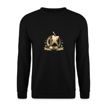 Baseball - Unisex Pullover - Schwarz - Vorne - Alina (178cm) & Michal (187cm)