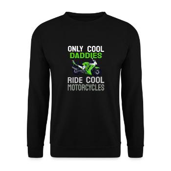 Nur Coole Väter fahren Coole Motorräder - Unisex Pullover - Schwarz - Vorne - Alina (178cm) & Michal (187cm)