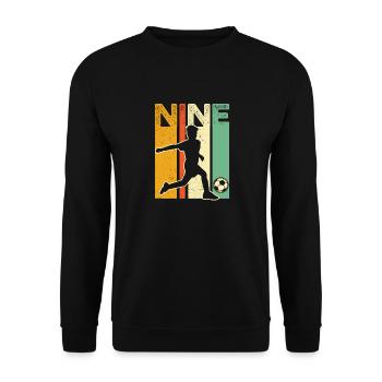 9. Geburtstag Fußballtrikot - 9 Jahre altes Fußballspiel - Unisex Pullover - Schwarz - Vorne - Alina (178cm) & Michal (187cm)