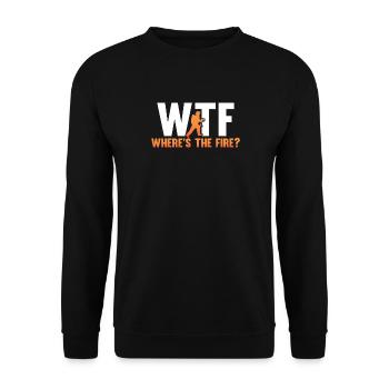WTF Où est le feu - Sweat-shirt Unisexe - noir - Devant - Alina (178cm) & Michal (187cm)