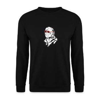 Jason hat nur Augen für dich - Unisex Pullover - Schwarz - Vorne - Alina (178cm) & Michal (187cm)