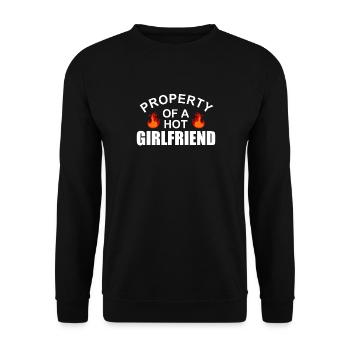 Property of a hot girlfriend - Unisex Sweatshirt - black - Front - Alina (178cm) & Michal (187cm)