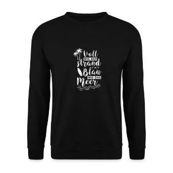 Lustiger Party Mallorca Spruch Geschenk - Unisex Pullover - Schwarz - Vorne - Alina (178cm) & Michal (187cm)