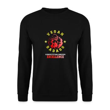 Bodybuilding Vegan Badass Gorilla Sport - Sweat-shirt Unisexe - noir - Devant - Alina (178cm) & Michal (187cm)