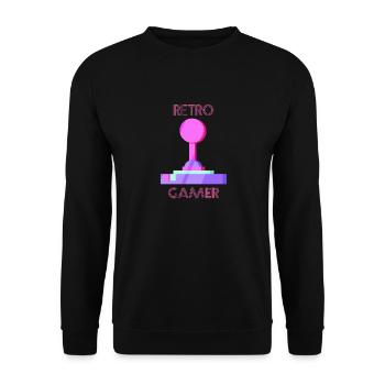 Retro Video Games Vintage Geschenk - Unisex Pullover - Schwarz - Vorne - Alina (178cm) & Michal (187cm)
