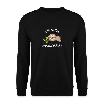 Faultier offizielles shirt zum faulenzen - Unisex Pullover - Schwarz - Vorne - Alina (178cm) & Michal (187cm)