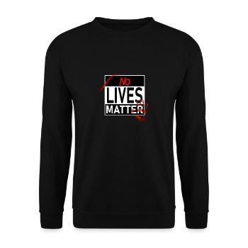 Halloween NO Lives Matter Blood Hand Splatter - Sweat-shirt Unisexe - noir - Devant - Alina (178cm) & Michal (187cm)