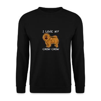Chow Chow - Unisex Pullover - Schwarz - Vorne - Alina (178cm) & Michal (187cm)
