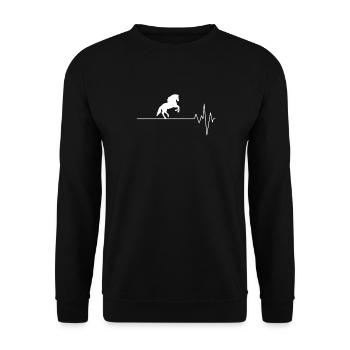 Pferde sind Leben - Unisex Pullover - Schwarz - Vorne - Alina (178cm) & Michal (187cm)