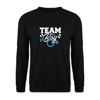 Team Boy Gender Reveal Baby Shower garment - Unisex Sweatshirt - black - Front - Alina (178cm) & Michal (187cm)