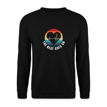 The beat goes on - heart attack survivor get well - Unisex Sweatshirt - black - Front - Alina (178cm) & Michal (187cm)